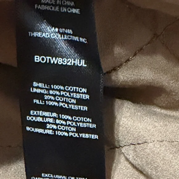 Hunter Insulated Tan Barn Crop Jacket with Dark Brown Corduroy Collar M NWT - Picture 11 of 16